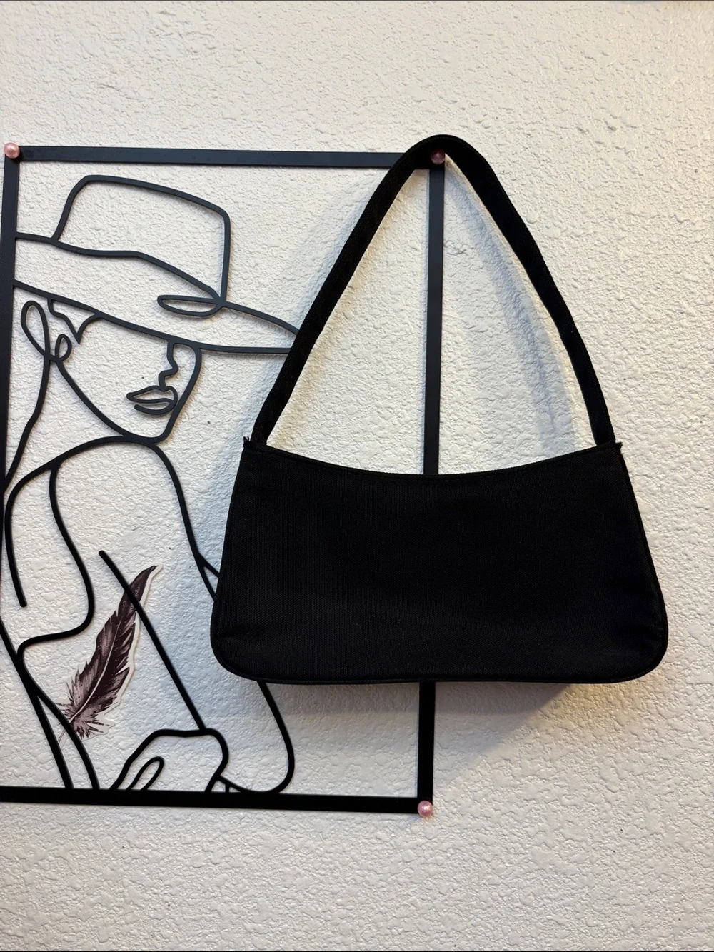 Vintage Y2K Playboy Black Hand Bag with Crystal Bunny Accent. - Picture 7 of 17